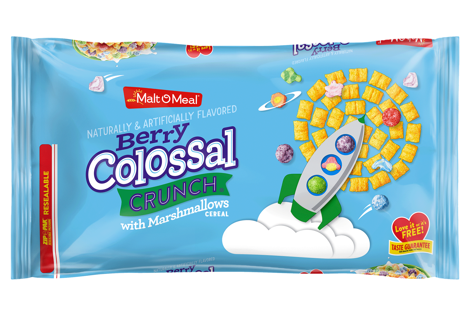 New Malt-O-Meal Berry Colossal Crunch Cereal Bag