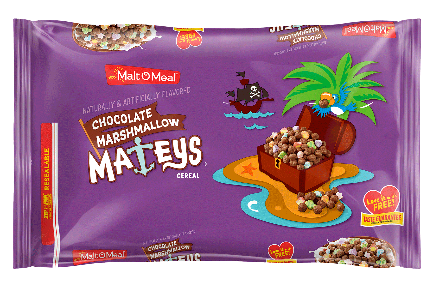 New Malt-O-Meal Chocolate Marshmallow Mateys Cereal Bag