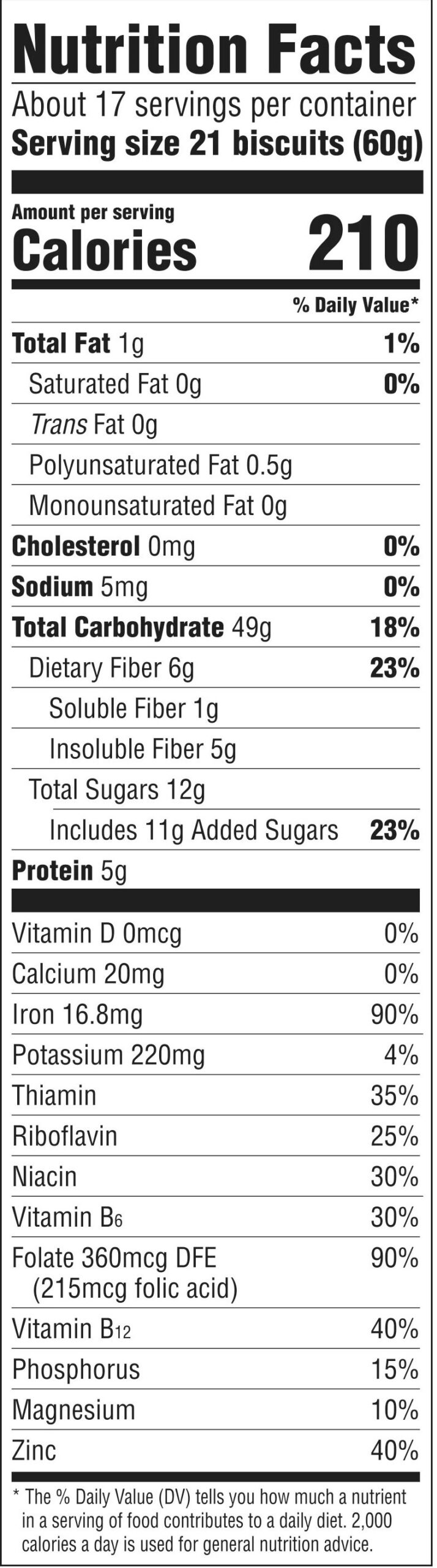 Strawberry Cream Mini Spooners cereal nutrition facts panel