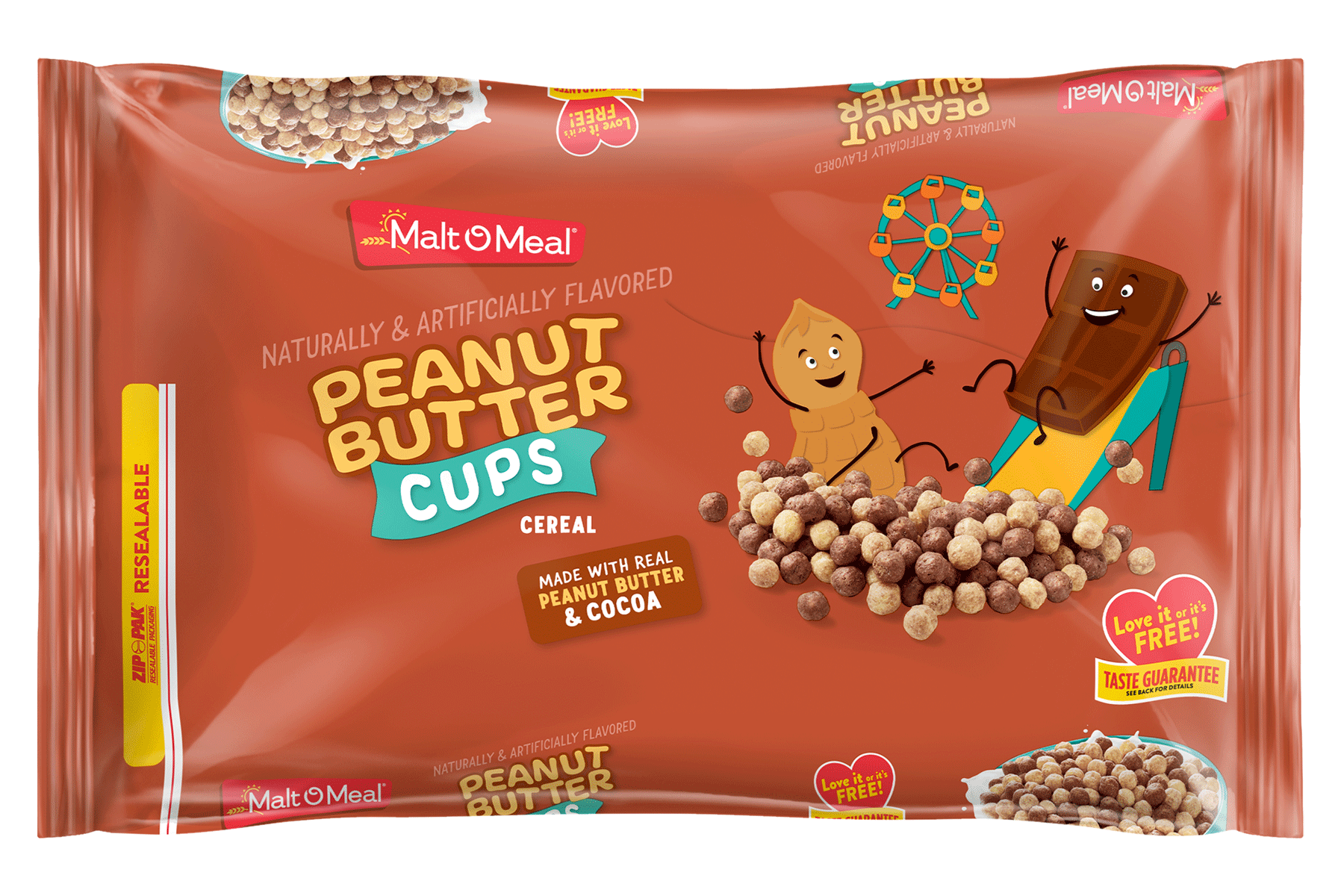 New Malt-O-Meal Peanut Butter Cups Cereal Bag
