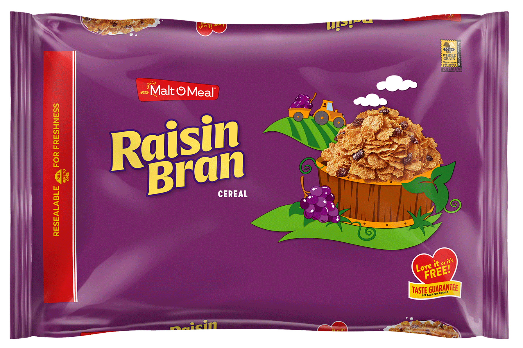 New Malt-O-Meal Raisin Bran Cereal Bag