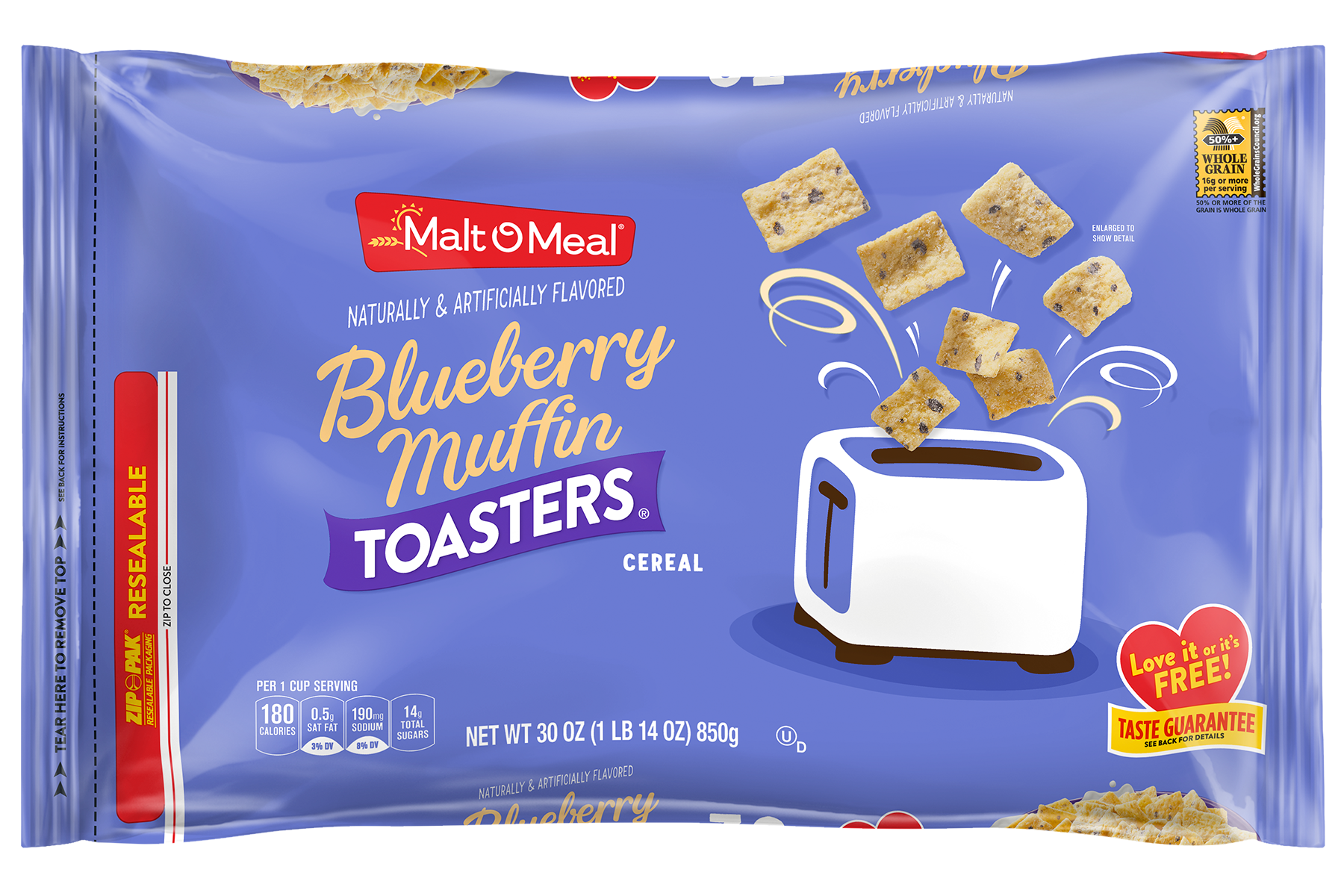 Malt-O-Meal Blueberry Muffin Toasters cereal bag