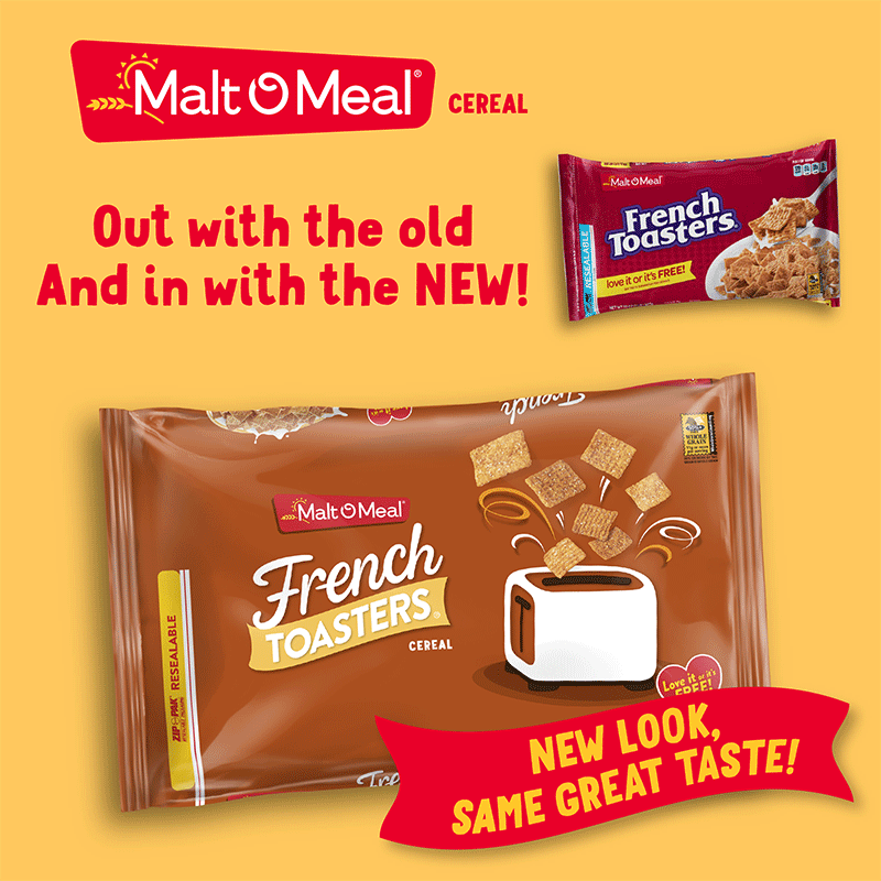 Old and New Malt-O-Meal French Toasters Cereal Bags