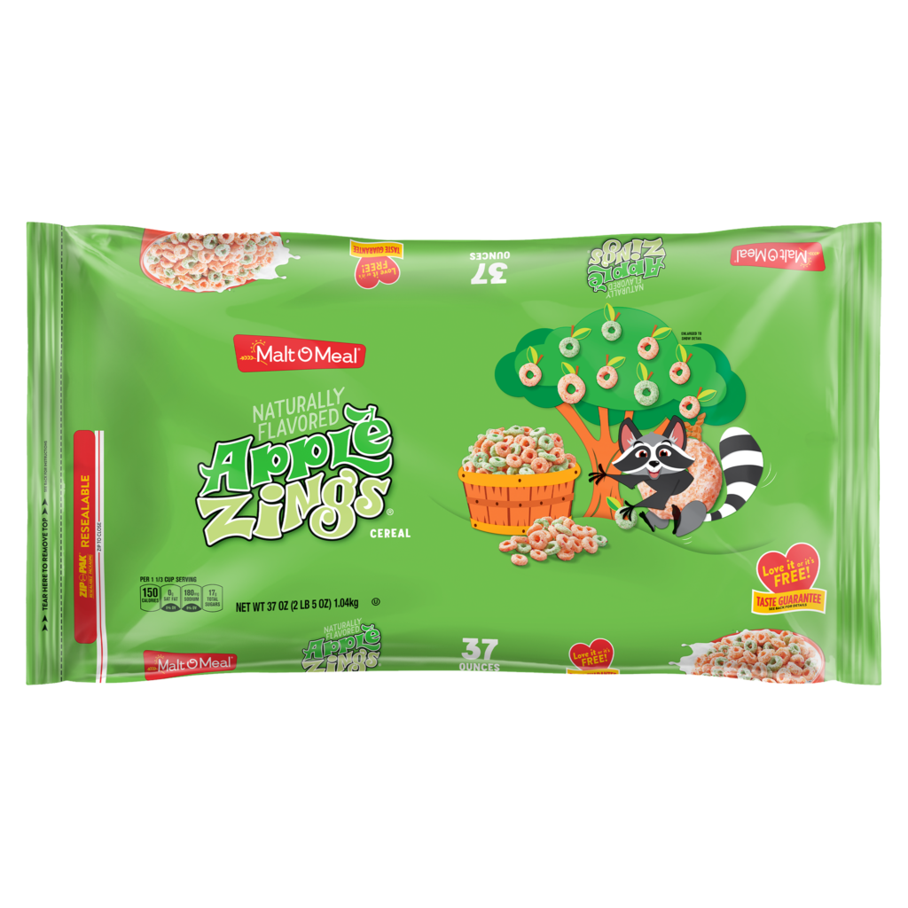 Malt-O-Meal Apple Zings cereal bag