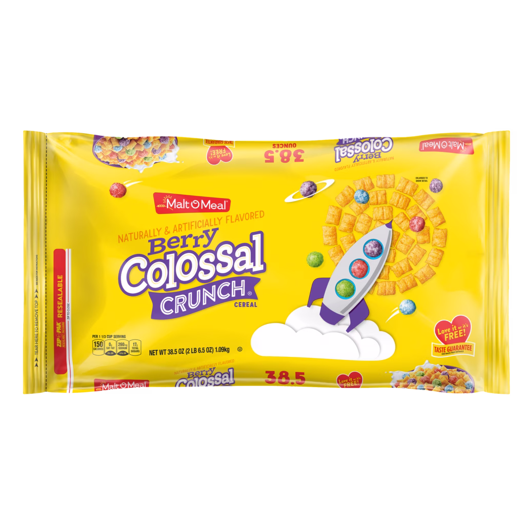 Malt-O-Meal Berry Colossal Crunch Cereal packaging