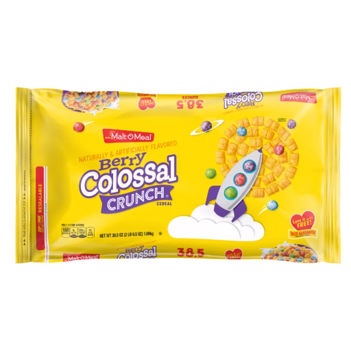 Malt-O-Meal Berry Colossal Crunch Cereal packaging