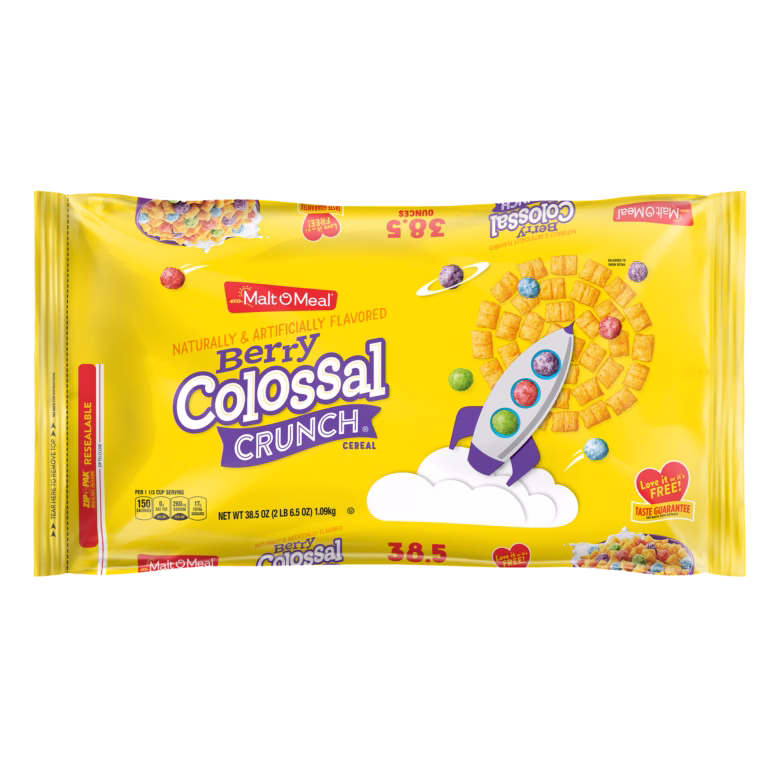 Malt-O-Meal Berry Colossal Crunch Cereal packaging