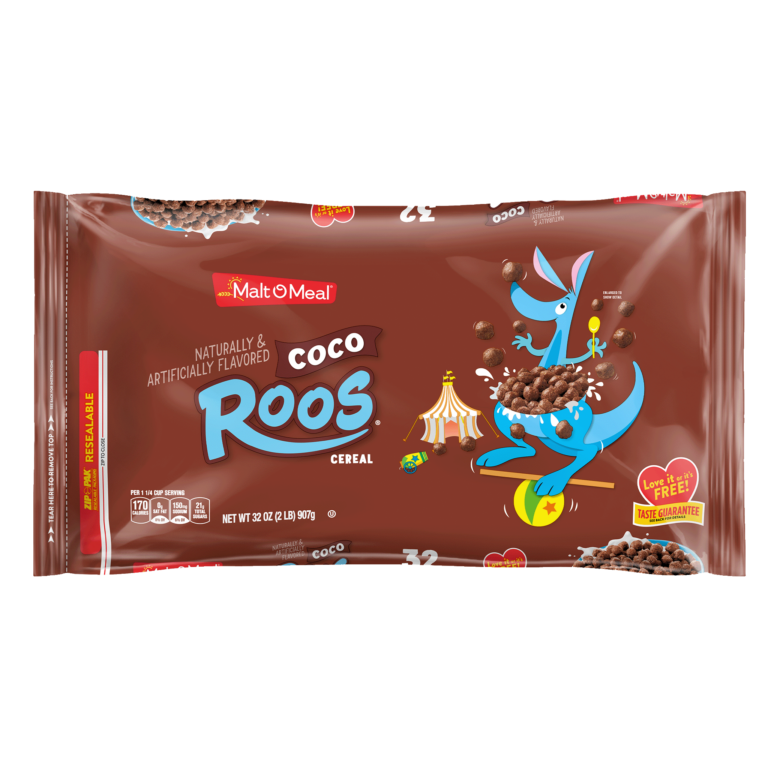 Coco Roos cereal packaging