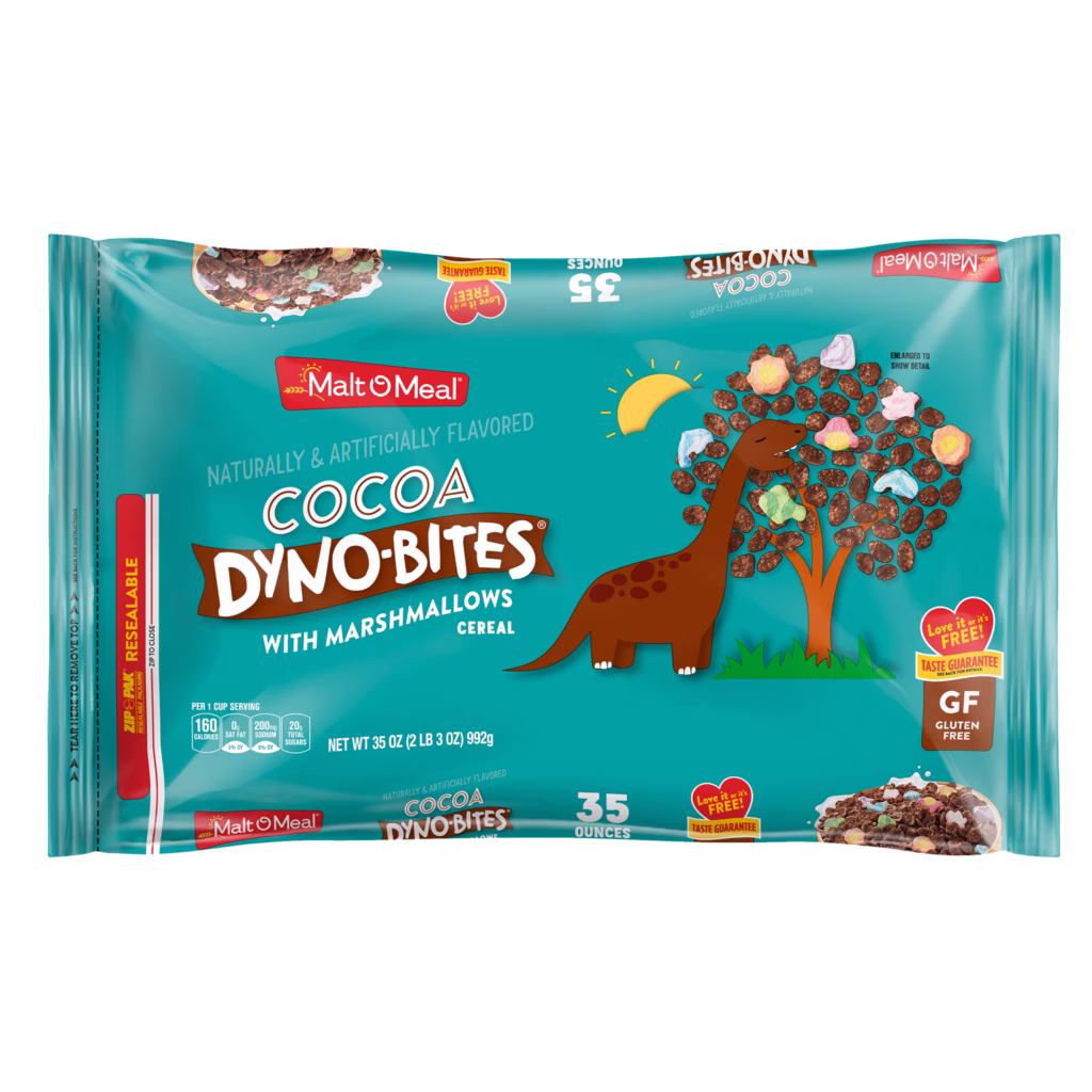 Malt-O-Meal™ Cocoa Dyno-Bites™ with Marshmallows cereal packaging