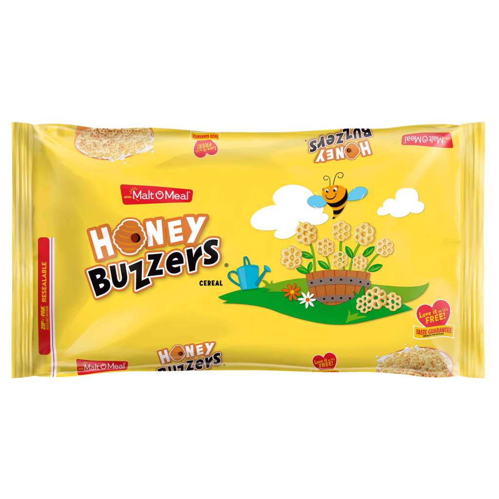 Malt-O-Meal™ Honey Buzzers™ cereal packaging