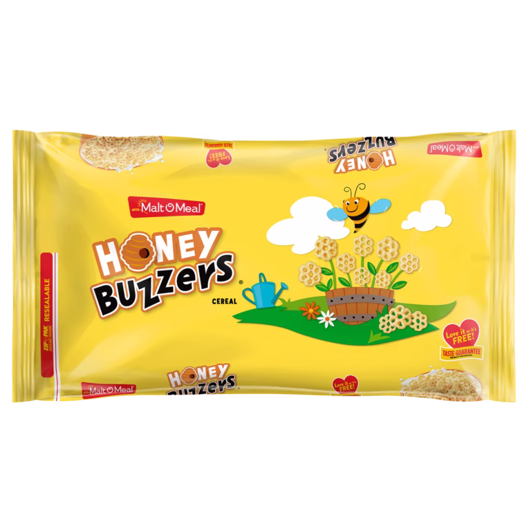 Malt-O-Meal™ Honey Buzzers™ cereal packaging