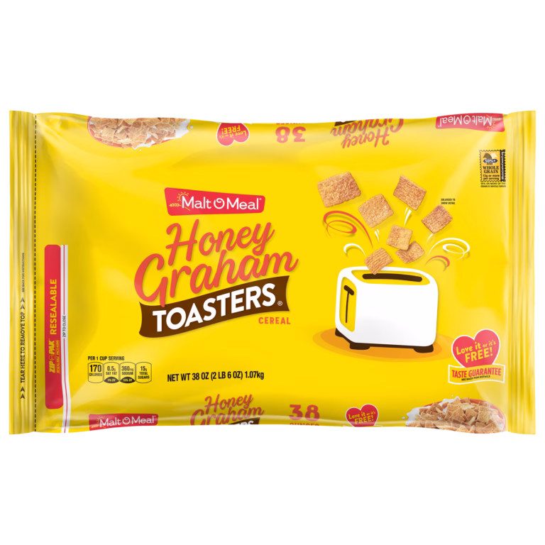 Malt-O-Meal™ Honey Graham Toasters™ cereal packaging