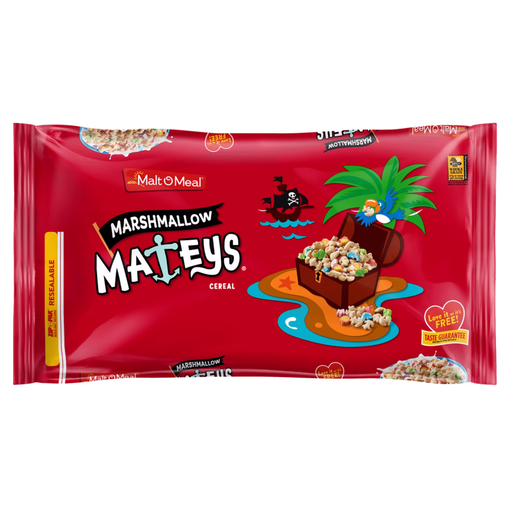 Malt-O-Meal™ Marshmallow Mateys™ cereal packaging