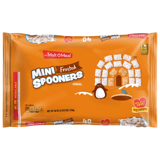 Malt-O-Meal™ Frosted Mini Spooners™ cereal packaging
