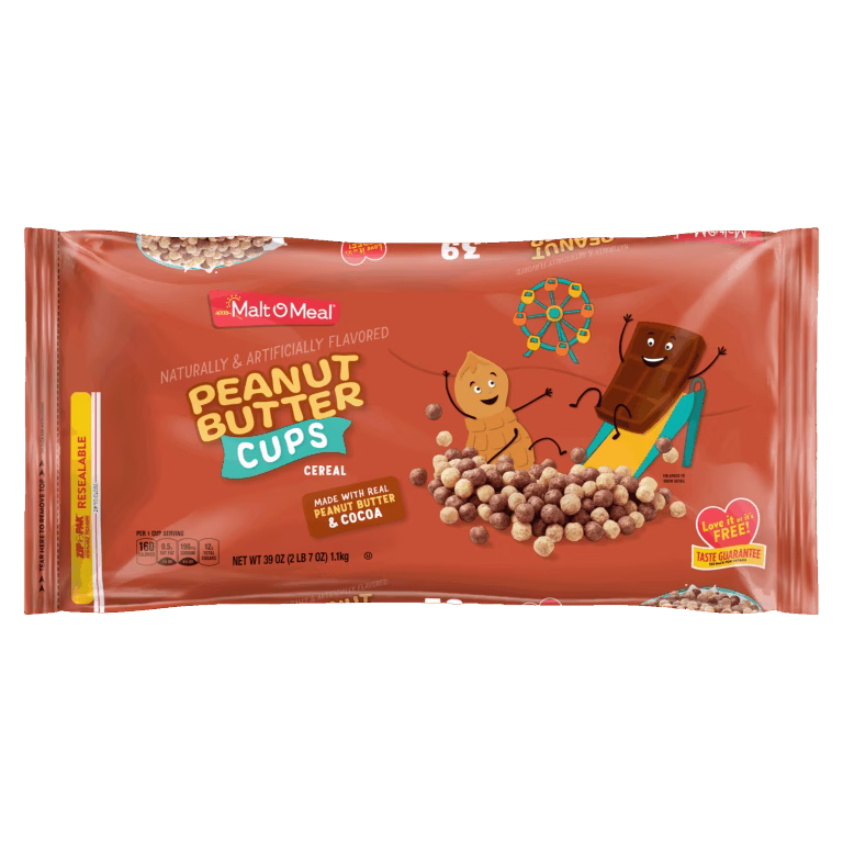 Malt-O-Meal™ Peanut Butter Cups cereal packaging