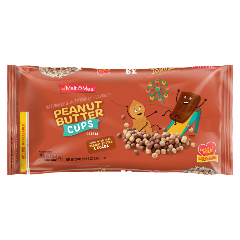 Malt-O-Meal™ Peanut Butter Cups cereal packaging