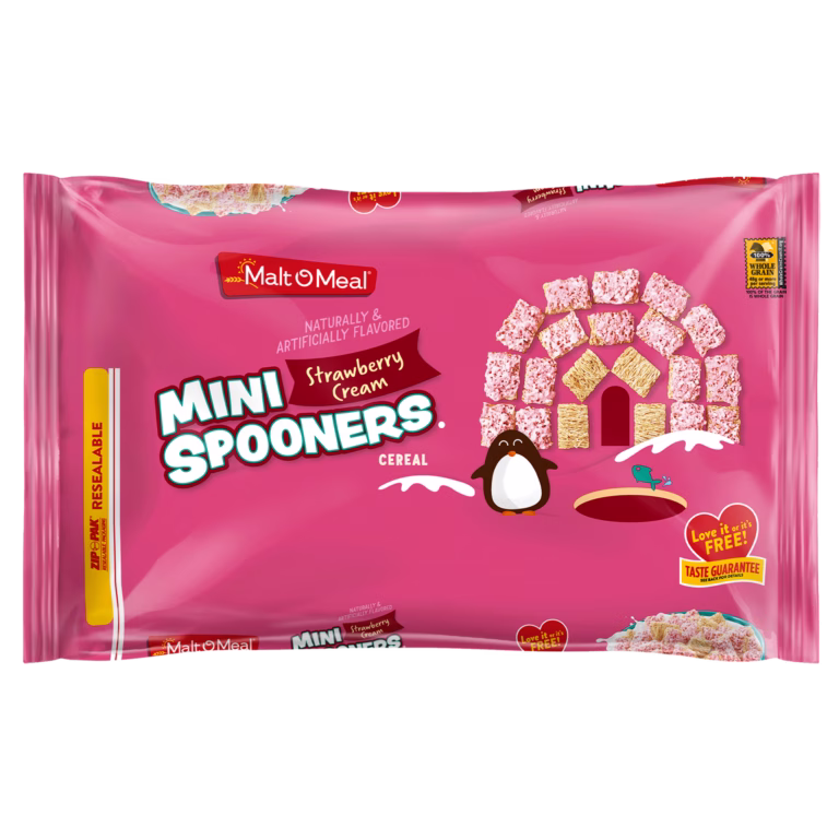 Malt-O-Meal™ Strawberry Cream Mini Spooners cereal packaging