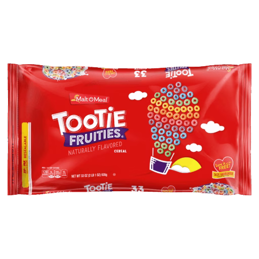 Tootie Fruities cereal packaging