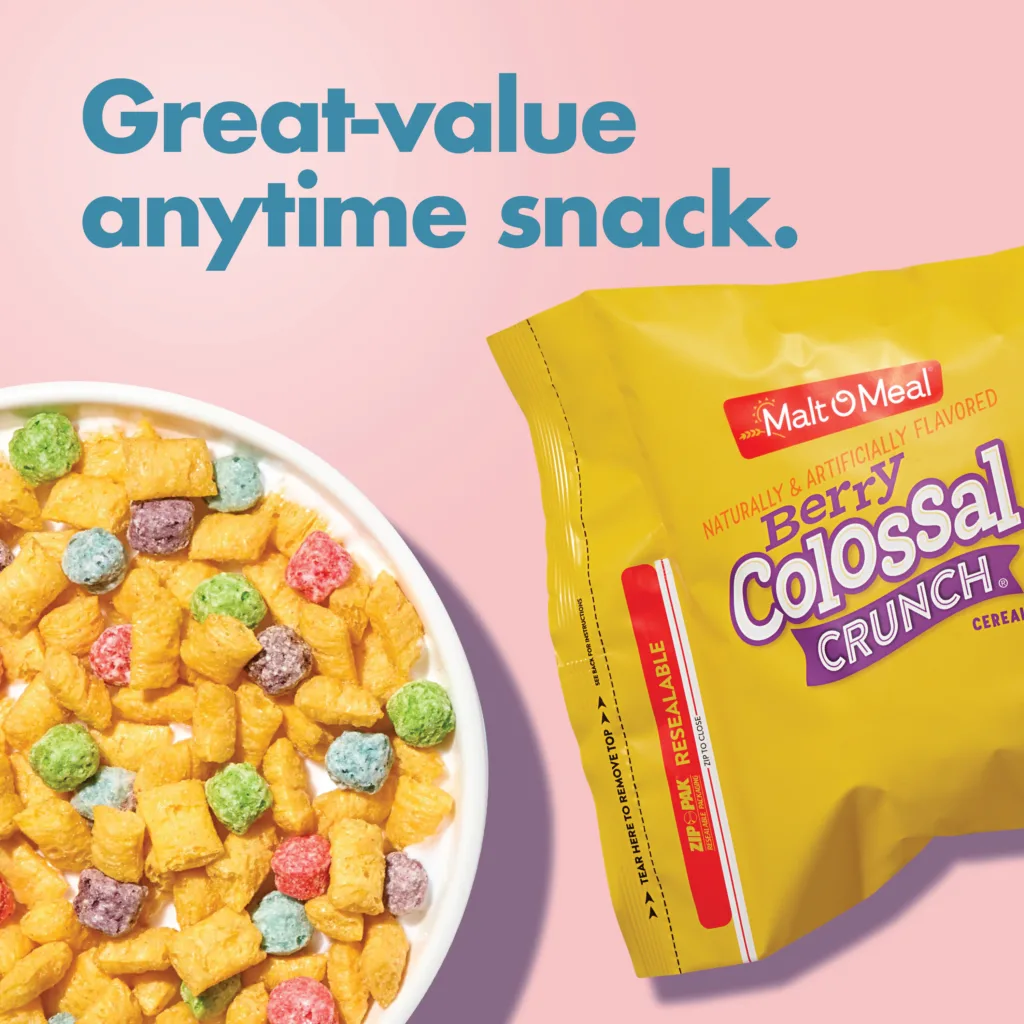 Berry Colossal Crunch Cereal great value anytime snack