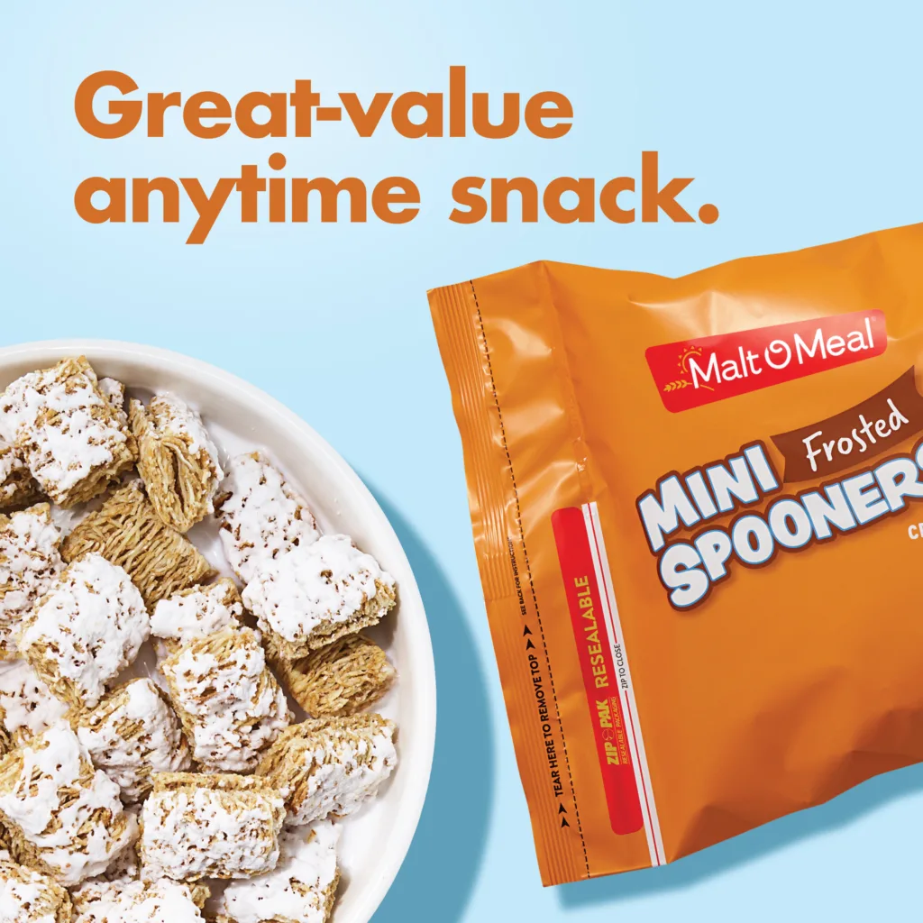 Frosted Mini Spooners cereal great-value anytime snack