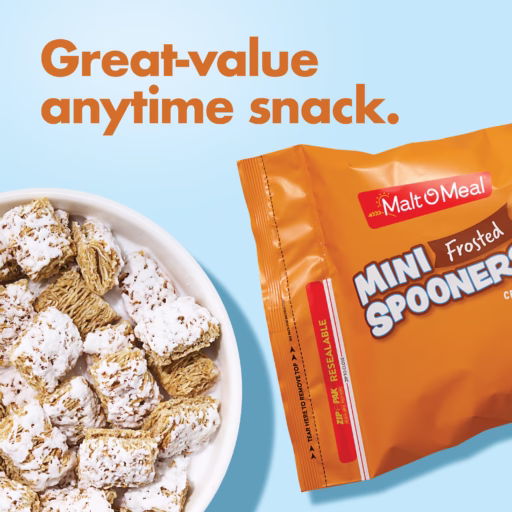 Frosted Mini Spooners cereal great-value anytime snack