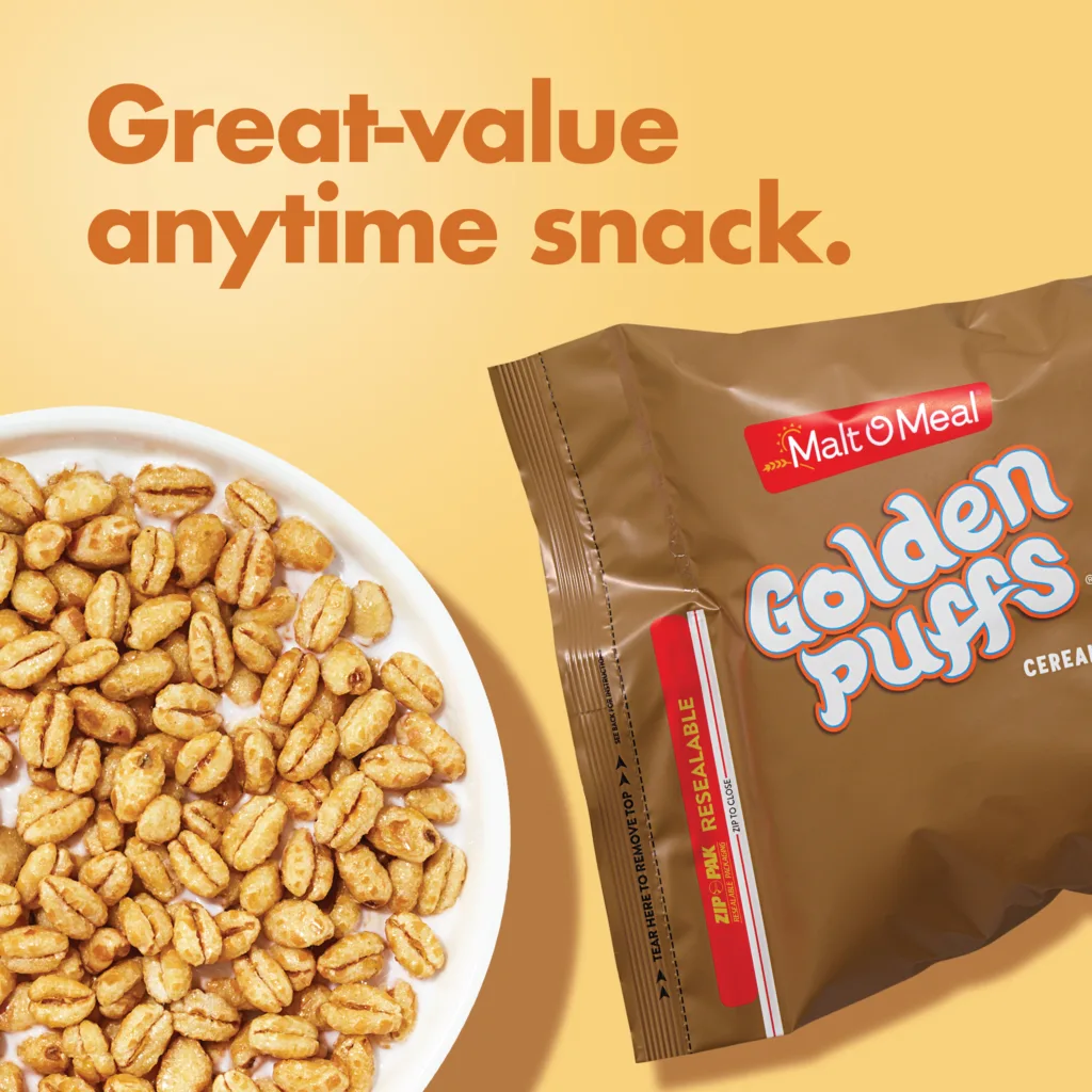 Golden Puffs Cereal great value anytime snack