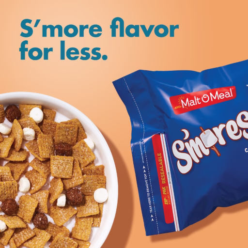 S'mores cereal in bag and bowl