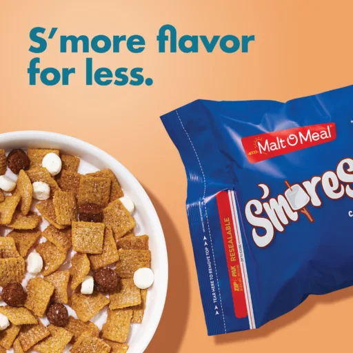 S'mores cereal in bag and bowl