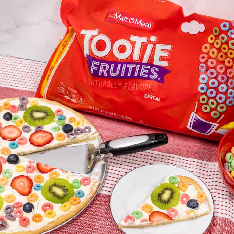 MOMs tootie fruities cookie pizza